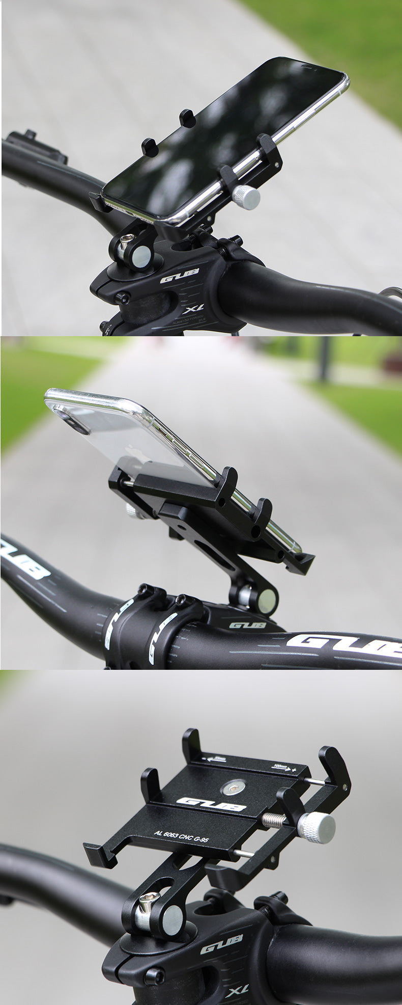 GUB G-95 Bike Phone Holder 270 Degree Rotation Cycling Navigation Stand Aluminum Alloy Bike Navigation Bracket for Bicycle